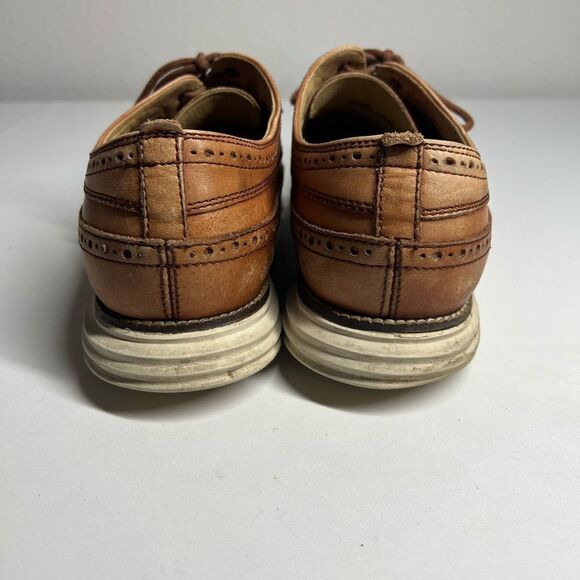 Cole Haan Grand OS Brown Leather Brogue Wingtip Oxfords Shoes Mens 10 M C21133 - Picture 4 of 8